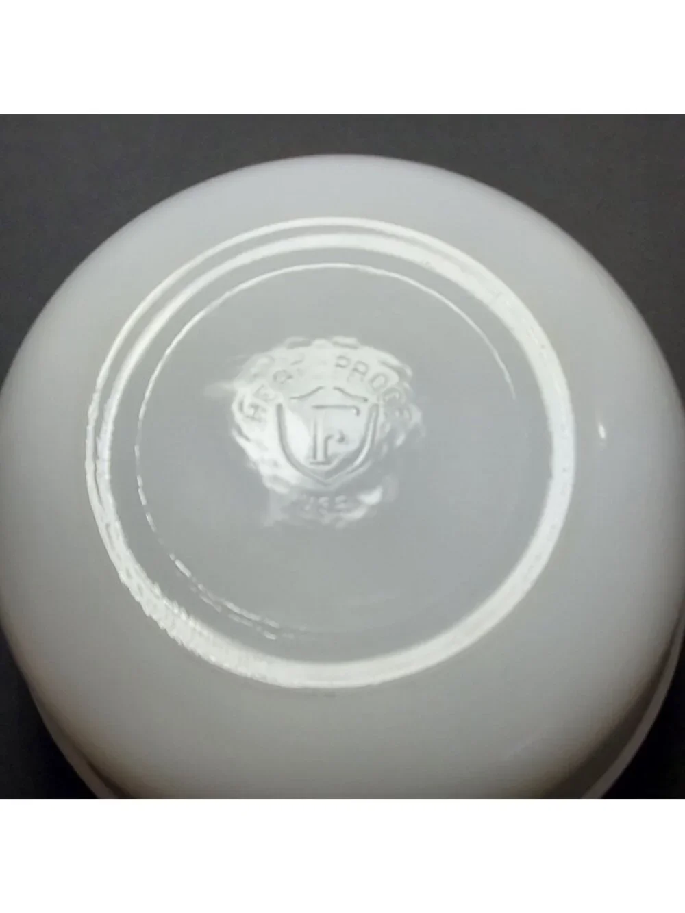 Fire-King White Milk Glass Bowl Heat-Proof USA Vintage 7 Inch Diameter c. 1950